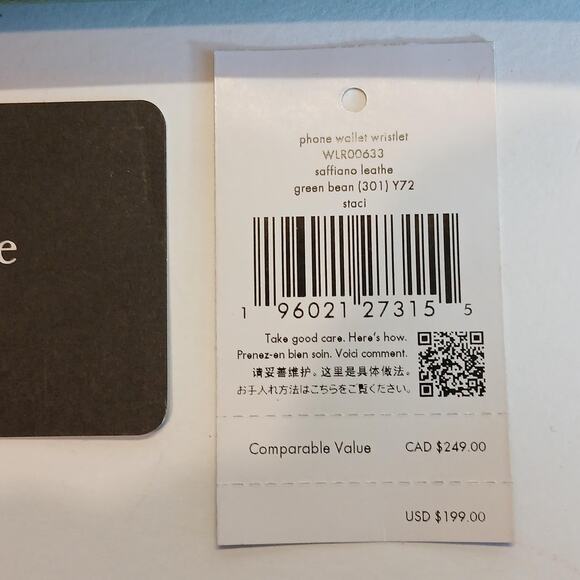 NWT - Kate Spade Staci Saffiano Leather Phone Wallet Wristlet in Green - Picture 7 of 13